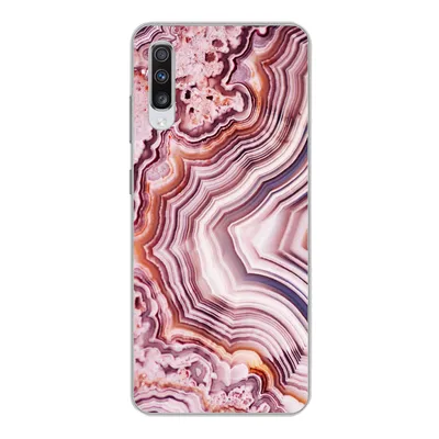 Produktbild von MuchoWow® Handyhülle Schutzhülle Hülle für Samsung Galaxy A70 Naturstein - Rosa - Luxus Silikon Softcase Handy Hülle - Schutzhaube