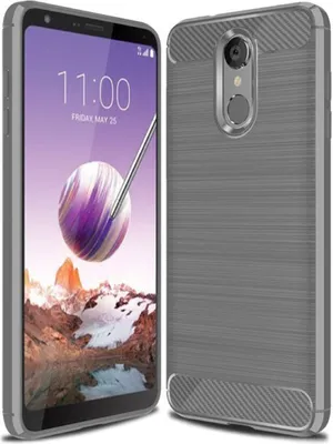 Produktbild von Schutzhülle Handyhülle für LG Q8 (2018) Case Cover Carbon Optik Grau