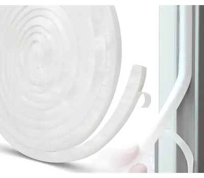 Produktbild von Zugluftstopper Fensterdichtung Türdichtung Dichtungsband - 10 m - 9 x 15 mm - Weiß - Für Fenster und Türen