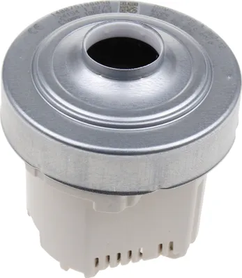 A close-up studio shot of a vacuum cleaner motor.