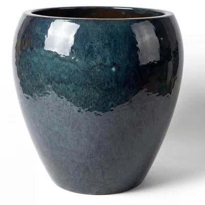 Produktbild von Provencelia Keramik Pflanzkübel Lafontaine Royalblau, Ø52 x H52 cm, frostbeständig, handgefertigt, glasiert, Outdoor, Garten, Terrasse, winterfest