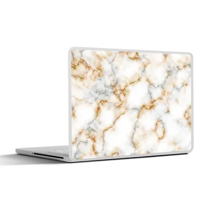 Produktbild von MuchoWow® Laptop Aufkleber Sticker Cover Marmor - Weiß - Grau - Gold 31x22.5 cm - Laptop-Deko