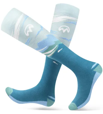 Productafbeelding van OutdoorMaster, 2 paar skisokken voor dames, winter, geschikt voor snowboarden, ademend en thermisch