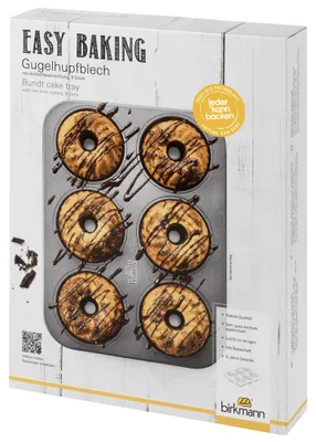 Produktbild von BIRKMANN Mini Gugelhupf - 6er Gugelhupfblech, L 35 x B 27 x H 5 cm, Kohlenstoffstahl, Mit Antihaftbeschic