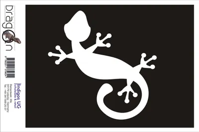Produktbild von Aufkleber / Autoaufkleber - JDM / Die cut / Auto / OEM - Gecko 110x110mm weiß - Heckscheibe / Heckscheibenaufkleber