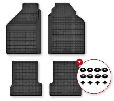 Produktbild von Gummi-Fußmatten für Saab 9-3 I 1998-2002 (Liftback/Limousine) – 4-tlg, Schwarz, Semi-Universal, angepasst – Wielganizator Semi-Universal