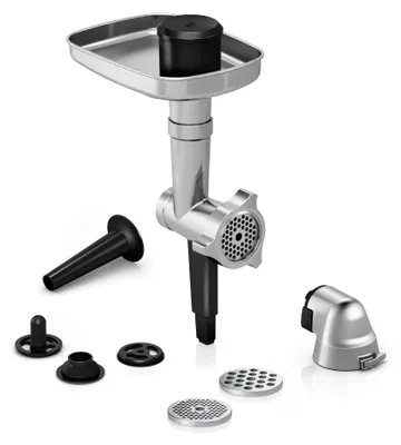 Immagine prodotto di Bosch MUZ9HA1 Lifestyle Set Lovecké dobrodružstvo, mlynček na mäso, lis na klobásy, nástavec na kebbe, dierované kotúče 3,5-8 mm pre kuchynské roboty OptiMUM