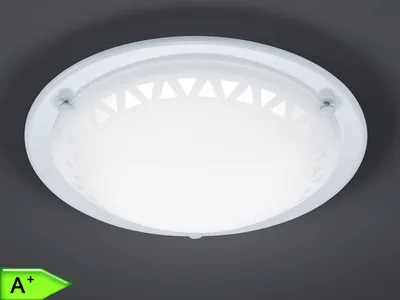 Produktbild von LED Deckenleuchte weiß 30cm, Glas satiniert Nachbildung, Deckenlampe rund, Trio