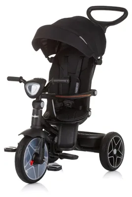 Productafbeelding van Chipolino Driewieler, Tricycle Derby 2-in-1: Muziek, licht, mandje, duwstang en veiligheidsgordel, zwart