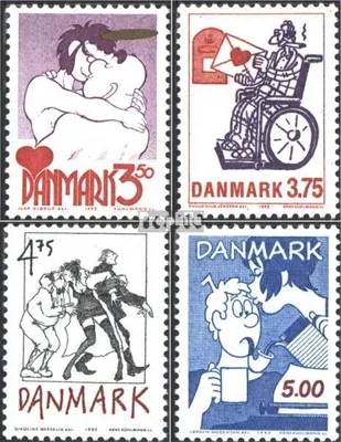 Produktbild von Briefmarken Dänemark 1992 Mi 1039-1042 (kompl.Ausg.) postfrisch Comics