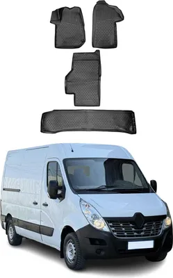 Produktbild von 2010-2021 Renault Master Fußmatten TPE Schwarz 4 tlg