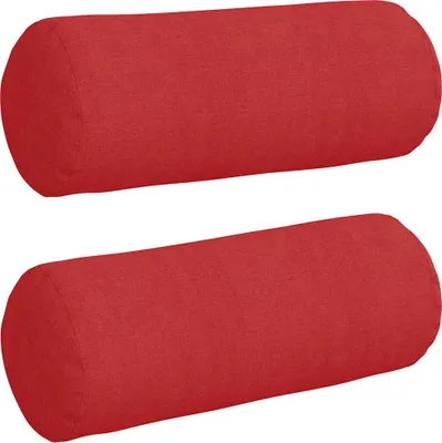Immagine prodotto di vidaXL Cuscino bolster 2 pezzi rosso Ø 15 x 40 cm tessuto