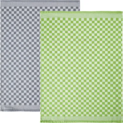 Produktbild von Erwin Müller Geschirrtuch 2er-Pack Karo grün/grau 45x70 cm