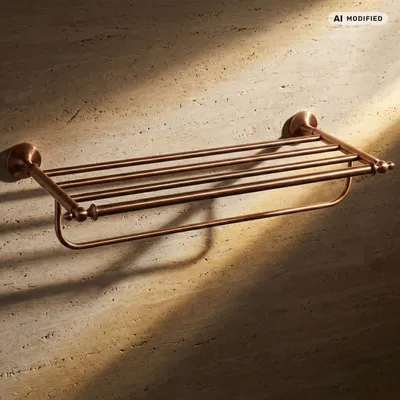 Produktbild von PaulGurkes Kupfer Handtuch-Ablage Nostalgie Retro Bad-Accesoires Handtuchregal