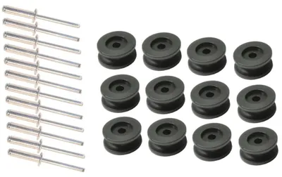 Produktbild von 12 Stück - Rundknopf für 6 - 8 mm Expanderseil + 12 Alunieten