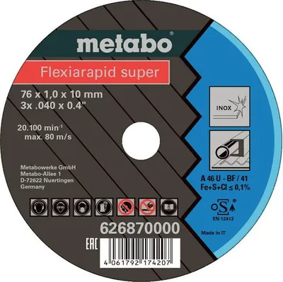 Immagine prodotto di 5 dischi da taglio Flexiarapid Super, Ø 76x1.0x10 mm, acciaio inox per smerigliatrice