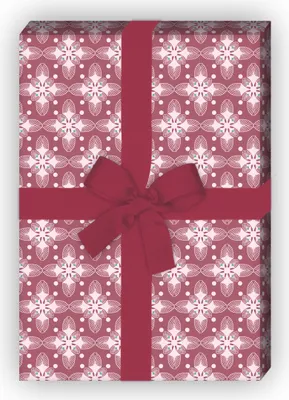 Produktbild von zartes Geschenkpapier Set, Dekorpapier mit Jugendstil Orchideen, rot - G8572, 32 x 48cm