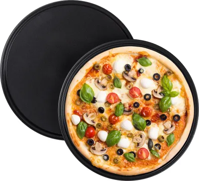 Produktbild von relaxdays Pizzablech rund 2er Set