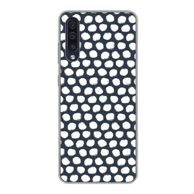 Produktbild von MuchoWow® Handyhülle Schutzhülle Hülle für Samsung Galaxy A30s Tupfen - Muster - Weiß Silikon Softcase Handy Hülle - Karteninhaber