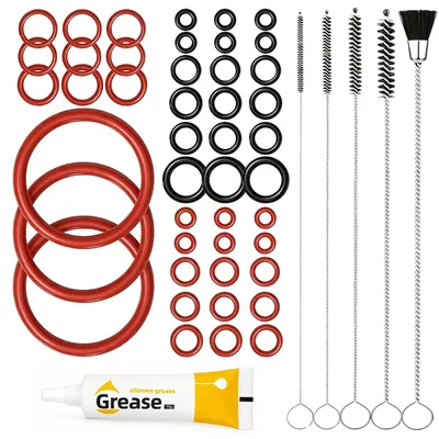 45-tlg. O-Ring-Set für Kaffeevollautomaten mit Bürsten & Fett