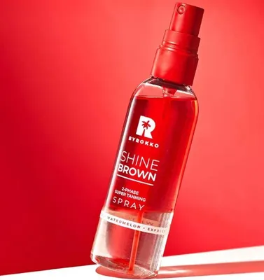 Zdjęcie produktu dla Byrokko Shine Brown Watermelon Spray dwufazowy spray do opalania arbuzowy szybka ciemna opalenizna