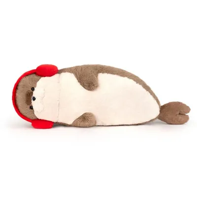 Image de Peluche phoque 70 cm – Coussin en forme de corps avec écouteurs, marron
