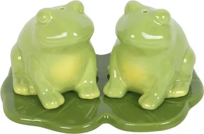 Produktbild von Something Different - "Luna" Frosch-Salz- und Pfefferstreuer, Keramik SD10871 (Einheitsgröße) (Grün)