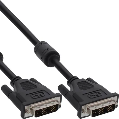 Produktbild von InLine® DVI-D Kabel, digital 18+1 Stecker / Stecker, Single Link, 2 Ferrite, 5m
