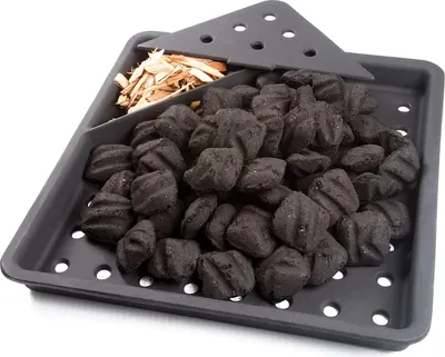 Produktbild von Holzkohleeinsatz mit Räuchereinheit für Gasgrills Gusseisen Kohlekorb 37 x 38 cm