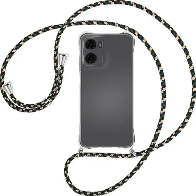 Produktbild von Handykette Backcover-Schutzhülle mit Band (Metall silberfarben) für Motorola Moto G05 - camouflage
