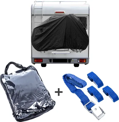 Produktbild von Pro Plus Fahrradschutzhülle, 2 Fahrräder + Befestigungsriemen Set für Caravan