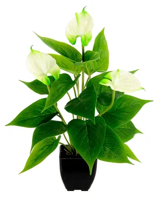 Produktbild von Künstliche Anthurium Pflanze im Topf mit weißen Blüten