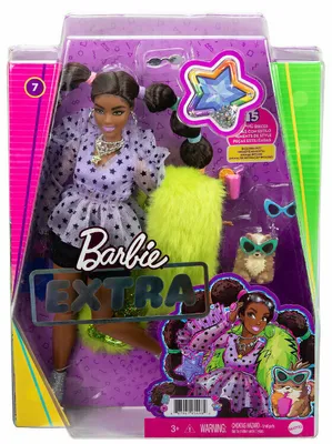Produktbild von Barbie Extra Puppe mit Zöpfen & Haargummis, Anziehpuppe, Modepuppe