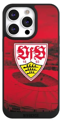 Produktbild von NIVOCASE Handyhülle für Apple iPhone 13 Pro  Hülle NIVOpure Case Schwarz Offizielles Lizenzprodukt Stadion VfB Stuttgart