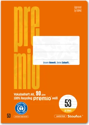 Immagine prodotto di Staufen Vokabelheft Premio 040789053 A6 90g 32Bl Lin53