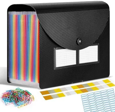 Immagine prodotto di Raccoglitore per matrimoni a colori con 24 scomparti, pieghevole, con etichette, con copertina