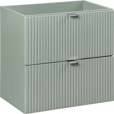 Zdjęcie produktu dla Szafka Łazienkowa 60 Cm Zielona Reed Green 2 Szuflady Frezowana Mdf