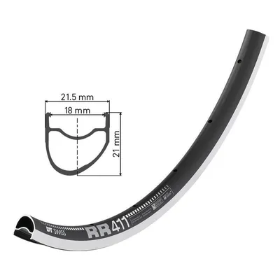 Obrázek produktu pro Ráfek DT Swiss RR 411 Asymetric černá 622-18 28 děr V-brzdy (28) RDRR41RPN28S011376