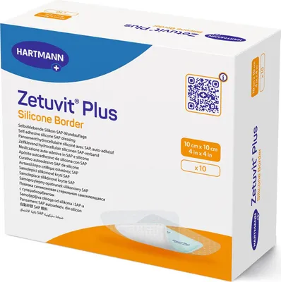 Produktbild von ZETUVIT Plus Silicone Border steril 10x10 cm