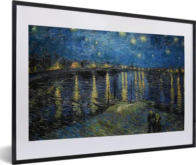 Produktbild von MuchoWow® Gerahmtes Poster Van Gogh - Brücke - Alte Meister 60x40 cm - Poster mit Schwarzem Bilderrahmen Wandposter Rahmen Foto Bilder - Schlafzimmer - Plakat in Rahmen - Drucken