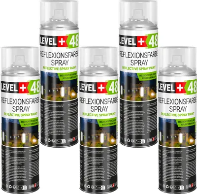 Produktbild von Reflektierende Sprühfarbe 5x500ml Leuchtet im Dunkel Markierung Spray L+48
