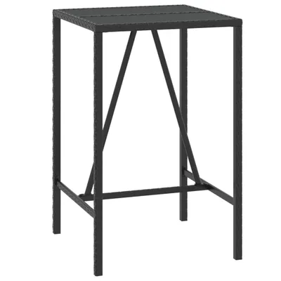 Obrázok produktu pre vidaXL Barový stôl so sklenenou doskou čierny 70x70x110 cm polyratan