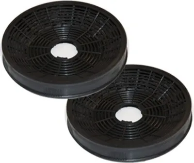 Two black carbon filters for a kitchen hood.