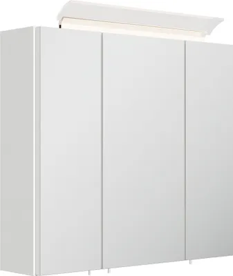 Obrázok produktu pre Zrkadlová skrinka 70 cm, kúpeľňa pre hostí, 3 dvierka Kúpeľňová skrinka s LED svetlom
