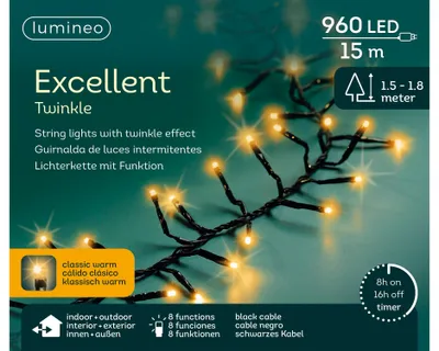 Image de Lumineo Guirlande lumineuse EXCELLENT TWINKLE 960 LED 15 m classique chaud