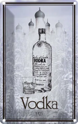 Produktbild von vianmo Blechschild 18x12 cm Alkohol 1925 Vodka imported Essen Trinken Bar Club