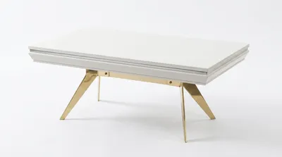 Image de Table basse, style moderne, couleur blanche, idéale pour le salon, pratique et confortable, forme rectangulaire