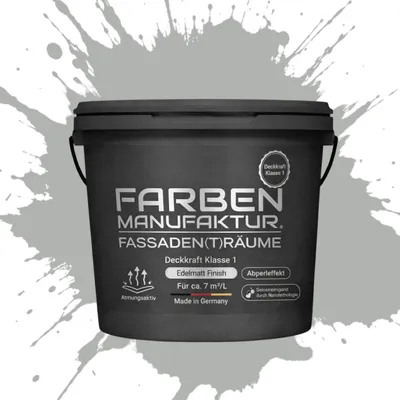 Produktbild von Farben Manufaktur Silikonharz-Fassadenfarbe 10L Profi Lotus-Effekt RAL - 7038 Achatgrau