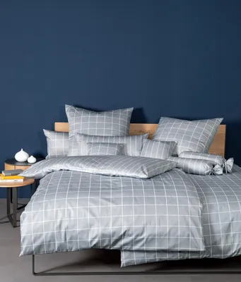 Produktbild von Janine Design Mako-Satin-Bettwäsche-Garnitur 39025 modernclassic Farbe platin Größe 155x200+80x80