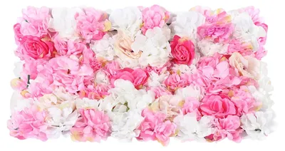 Produktbild von Blumenwand - Kunstblumen-Paneel - Steckbar - Stiftloch-Verriegelung - Metallrahmen - Für Hochzeitsgang & Fotobox-Hintergrund - Rosa